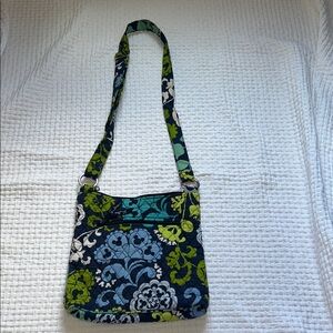Vera Bradley Blue and Green Floral Crossbody Bag